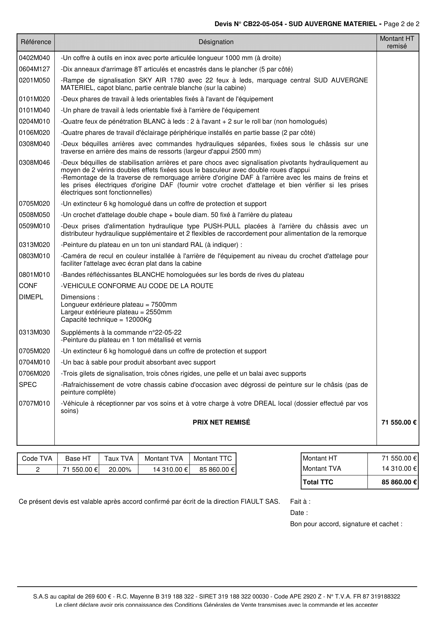 CB22-05-054 SUD AUVERGNE MATERIEL (43) TP120-2